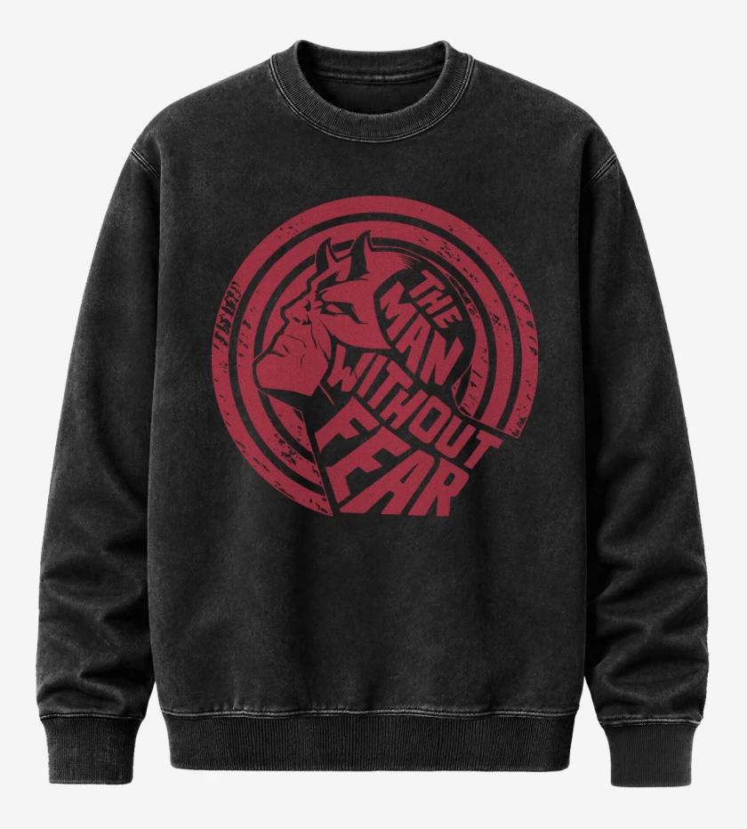 Poleron Polo Acid Wash Negro de The Man without Fear