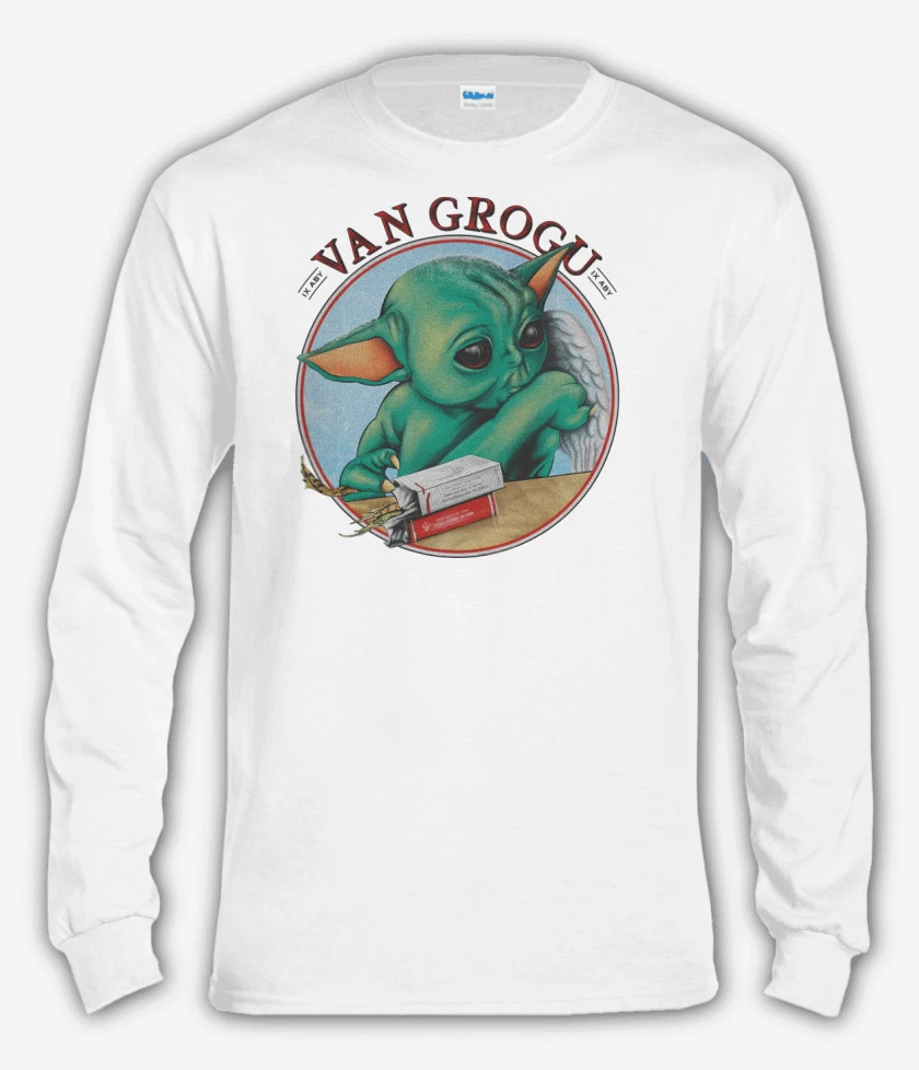 Polera manga larga Blanco de Van Grogu