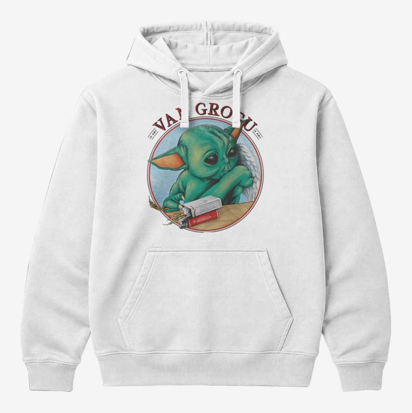 Polerón Canguro Blanco de Van Grogu