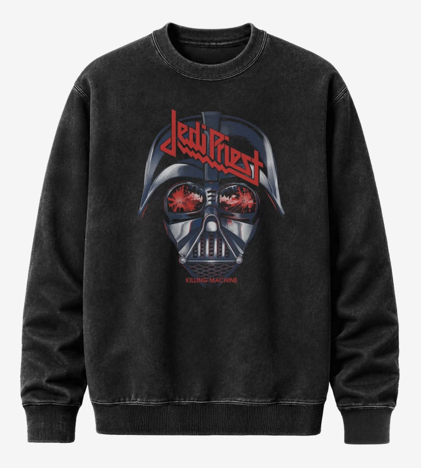 Poleron Polo Acid Wash Negro de Jedi Priest Killing Machine