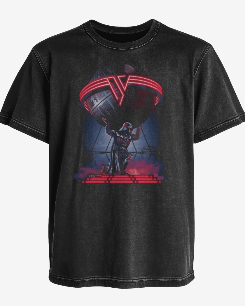 Polera desgastada Negro de Darth Halen