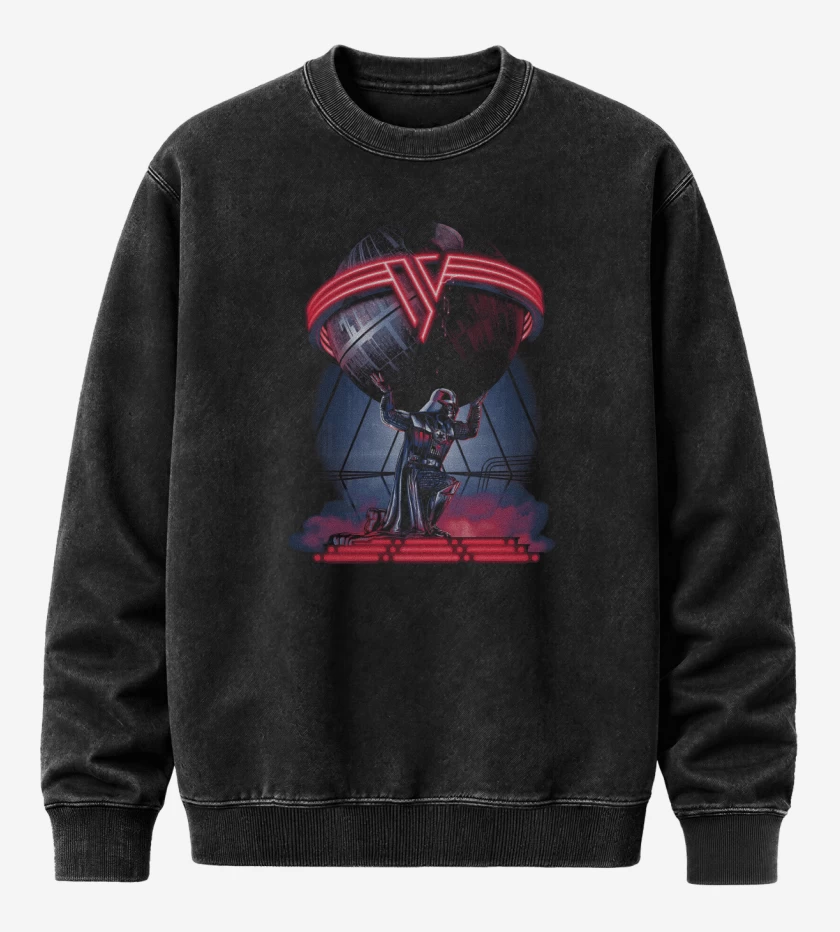 Poleron Polo Acid Wash Negro de Darth Halen