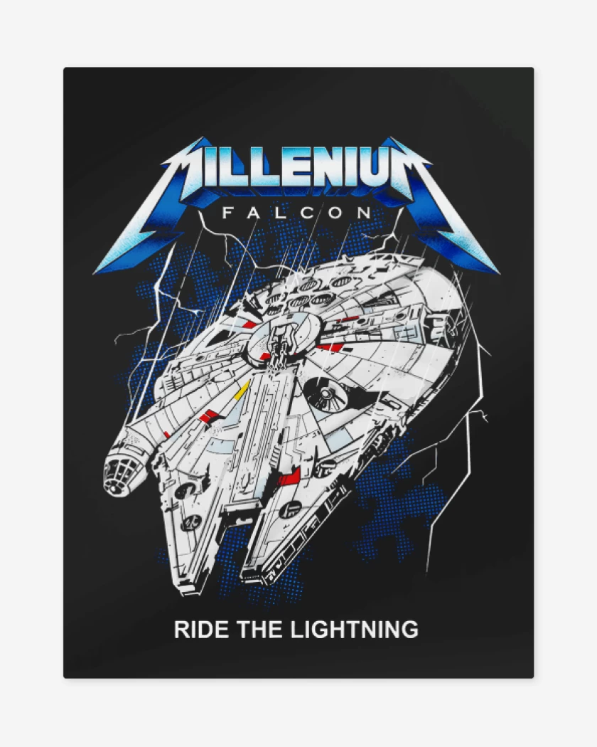 Print metalico Negro de Millenium Falcon