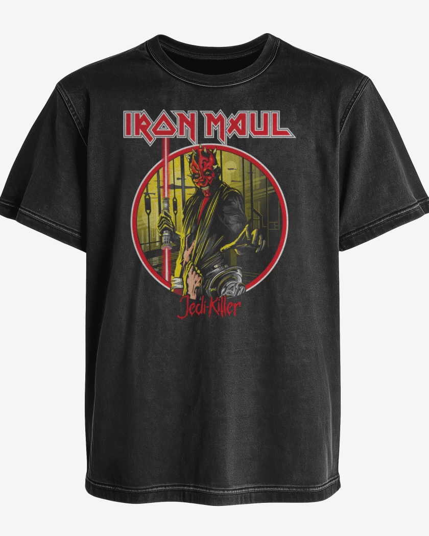 Polera desgastada Negro de Iron Maul