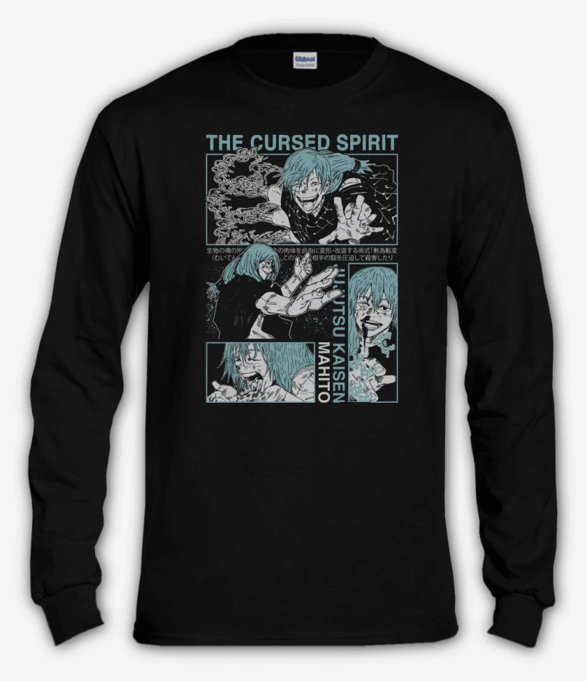 Polera manga larga Negro de Espíritu Maldito