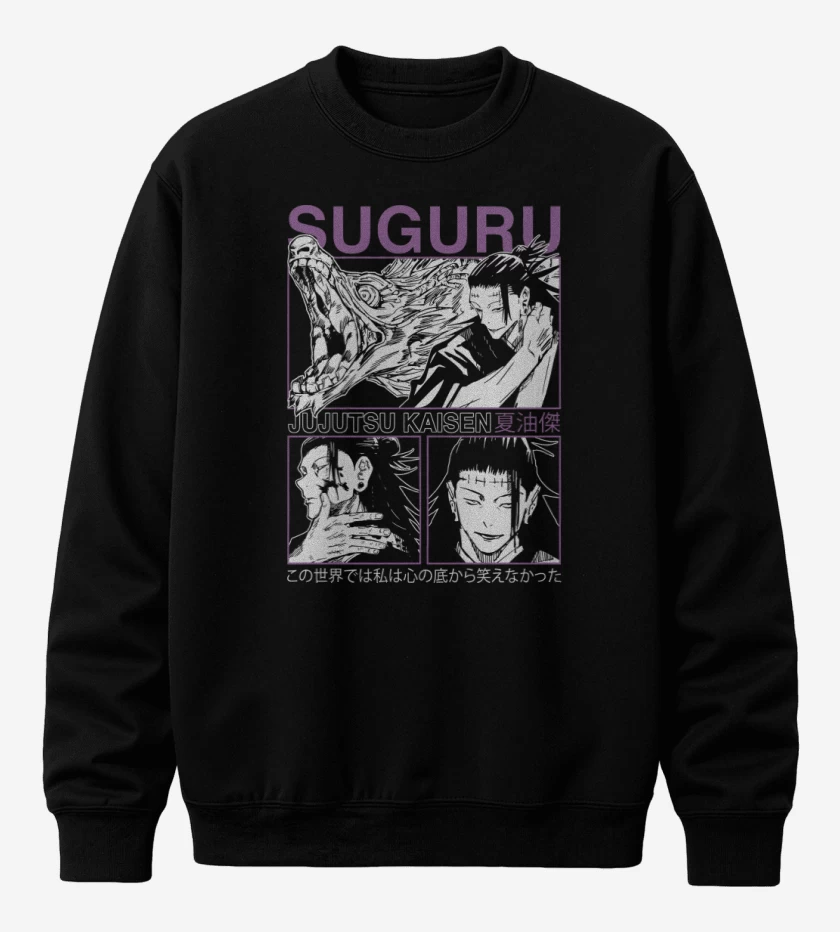 Poleron polo Negro de Suguru Geto