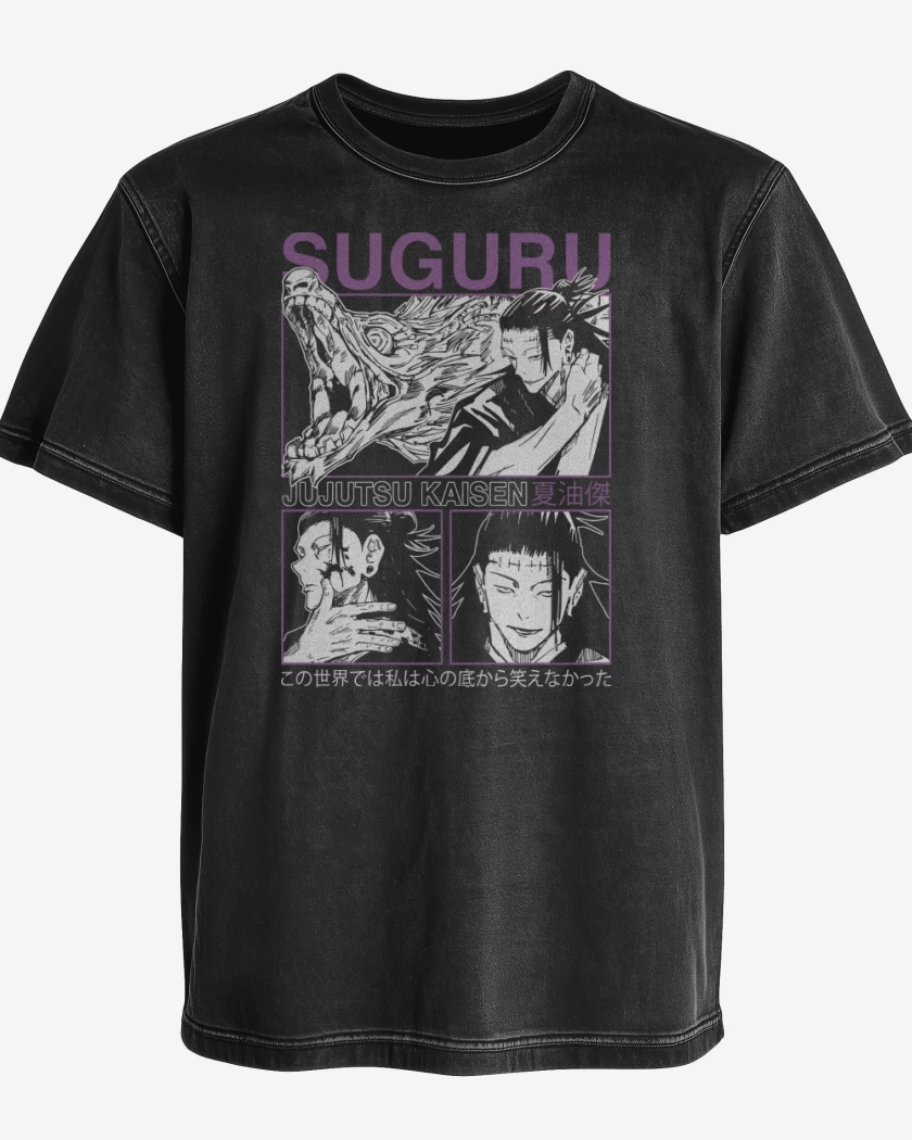 Polera desgastada Negro de Suguru Geto