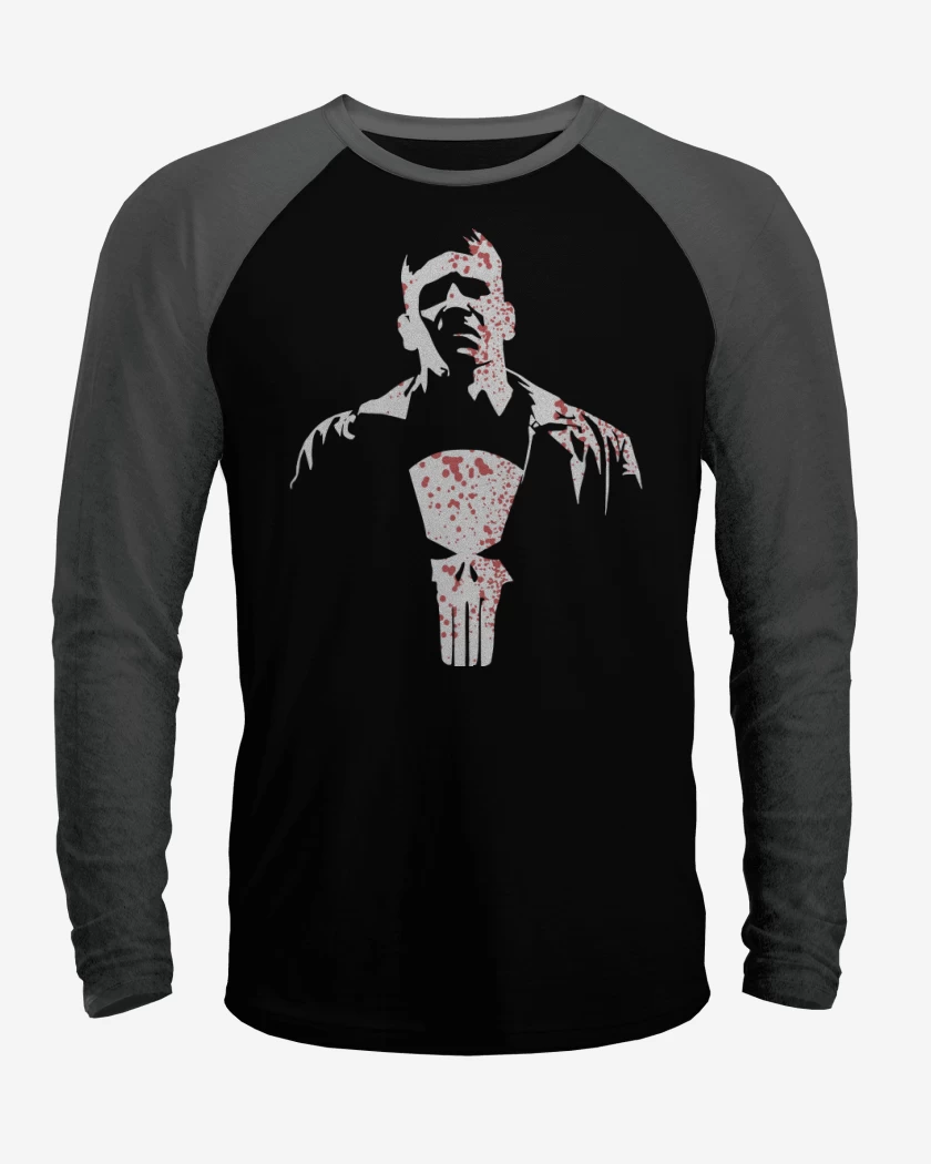 Polera Raglan Negro / Negro Heather de El que castiga 2