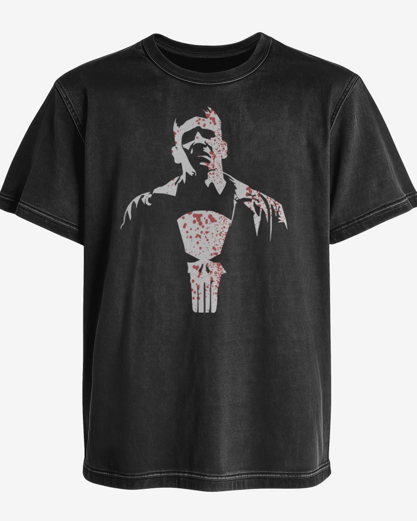 Polera desgastada Negro de El que castiga 2