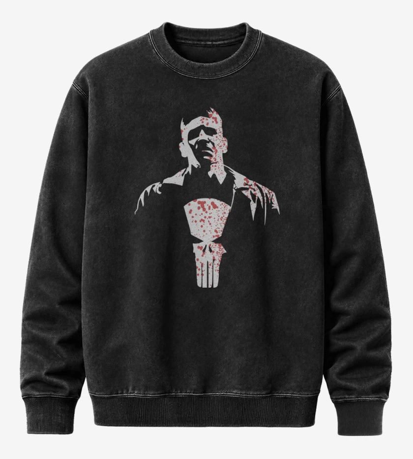 Poleron Polo Acid Wash Negro de El que castiga 2