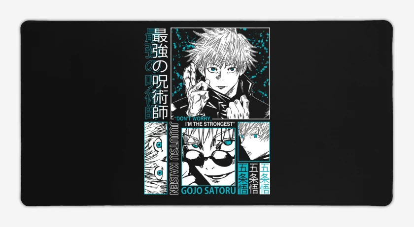 Mouse pad Gamer Negro de Satoru Gojo