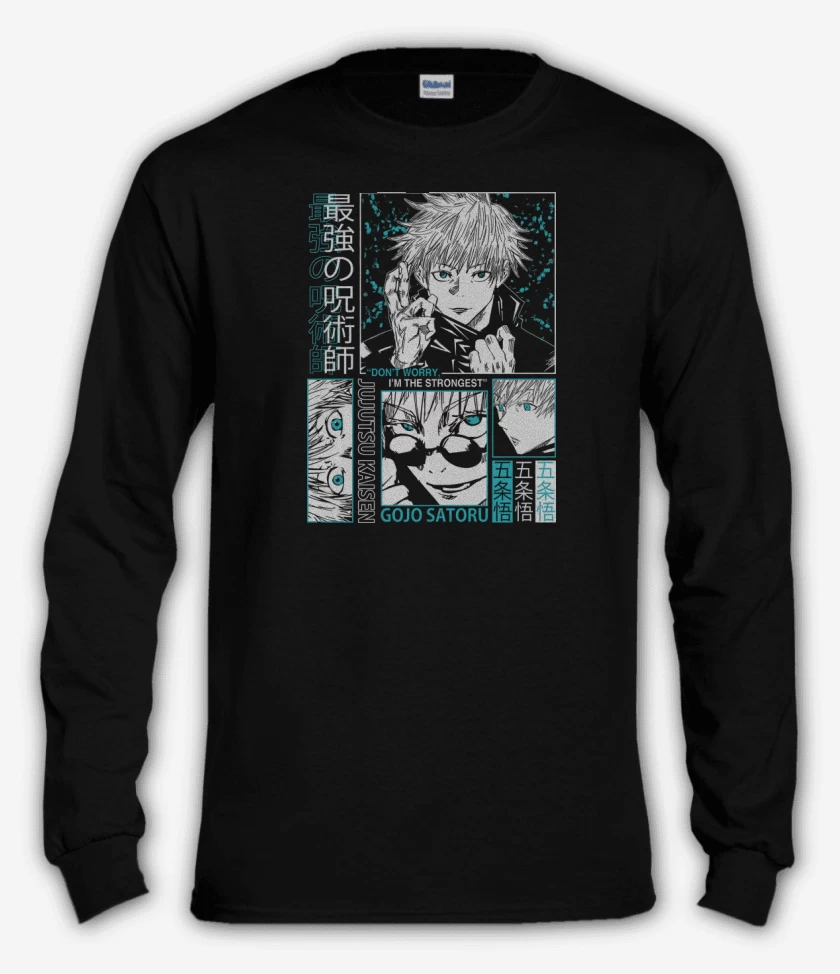 Polera manga larga Negro de Satoru Gojo