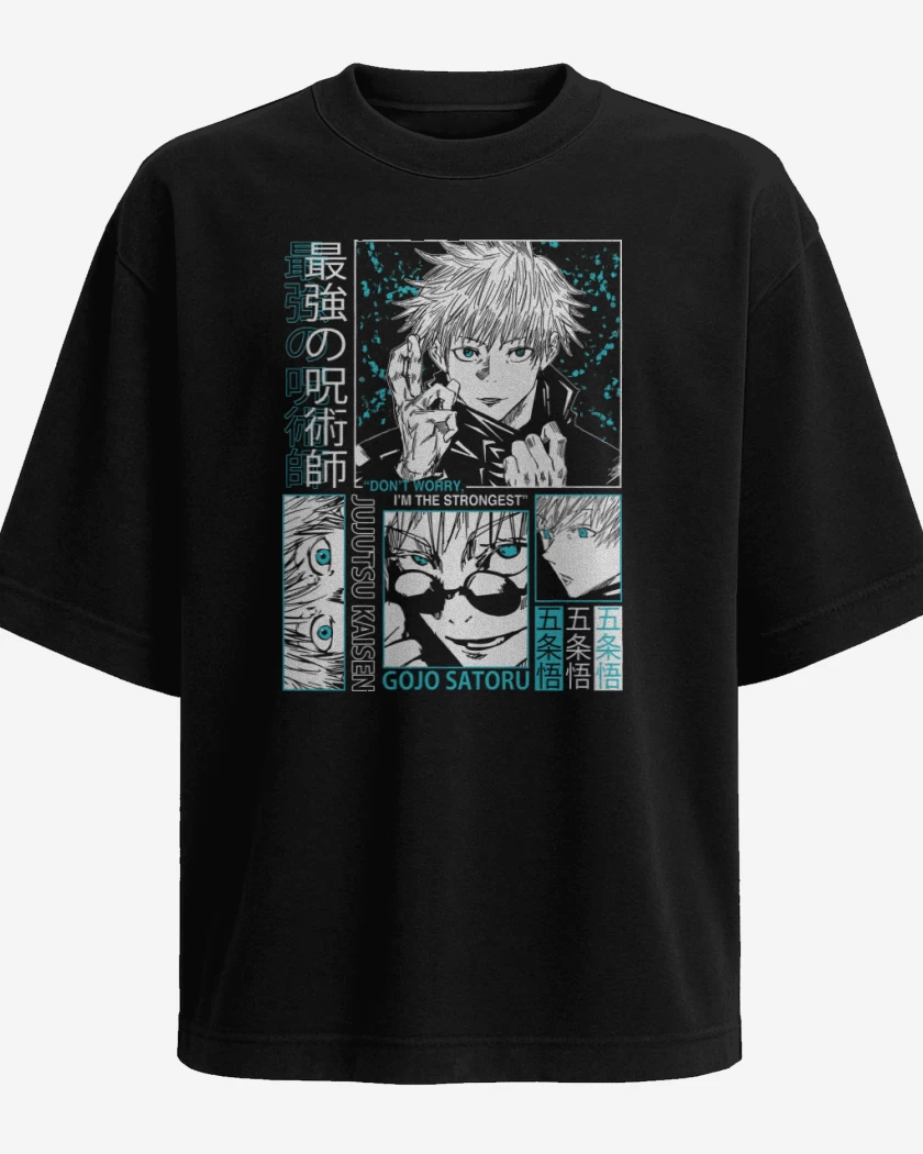 Polera Oversize Negro de Satoru Gojo