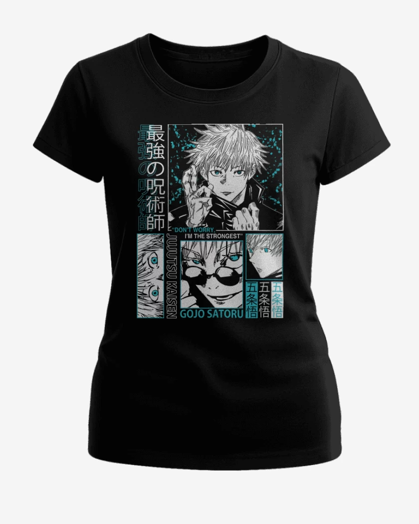 Polera de Mujer Negro de Satoru Gojo