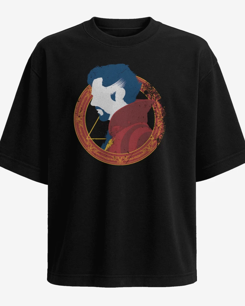 Polera Oversize Negro de Un Viajero Extraño