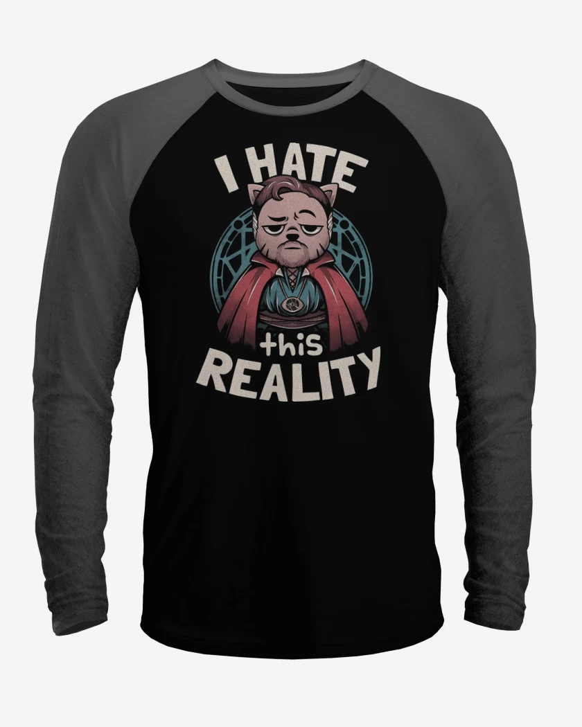 Polera Raglan Negro / Negro Heather de Strange Cat