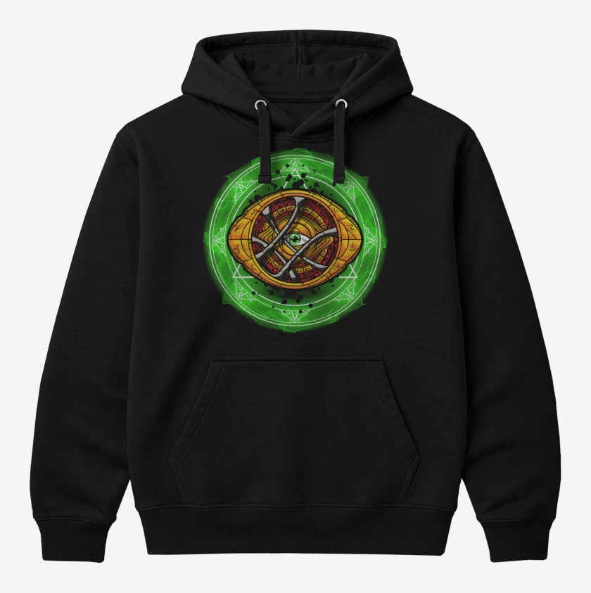 Polerón Canguro Negro de El Tercer Ojo de Agamotto