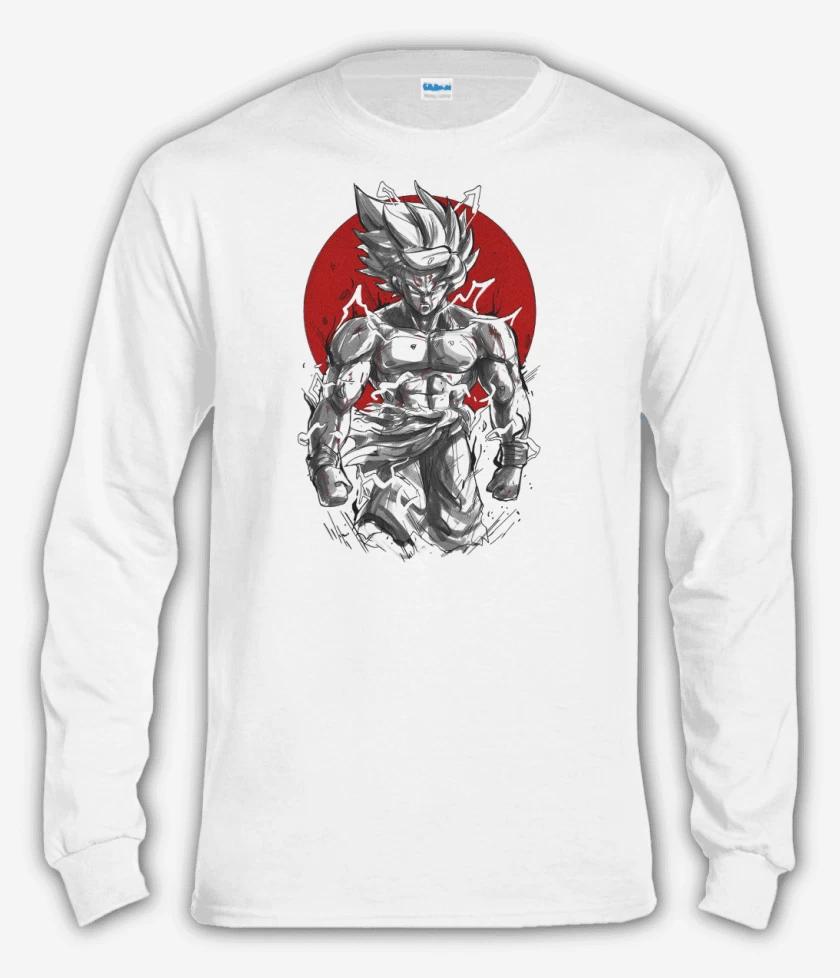 Polera manga larga Blanco de Goku Beast Saiyan