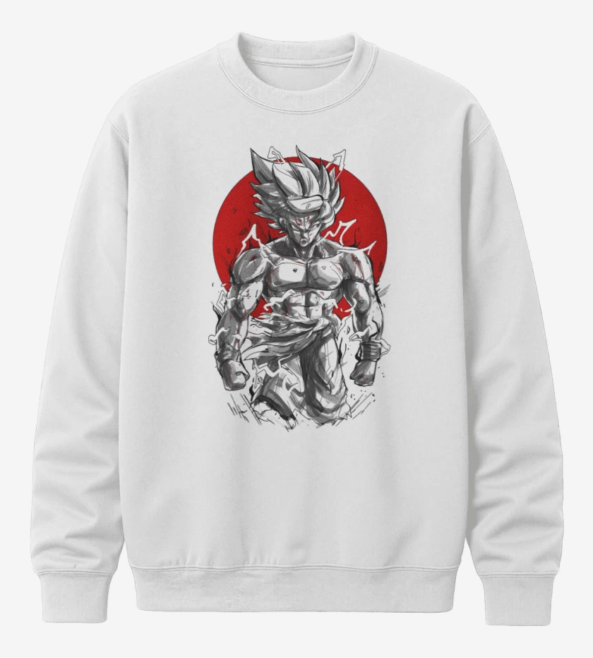 Poleron polo Blanco de Goku Beast Saiyan
