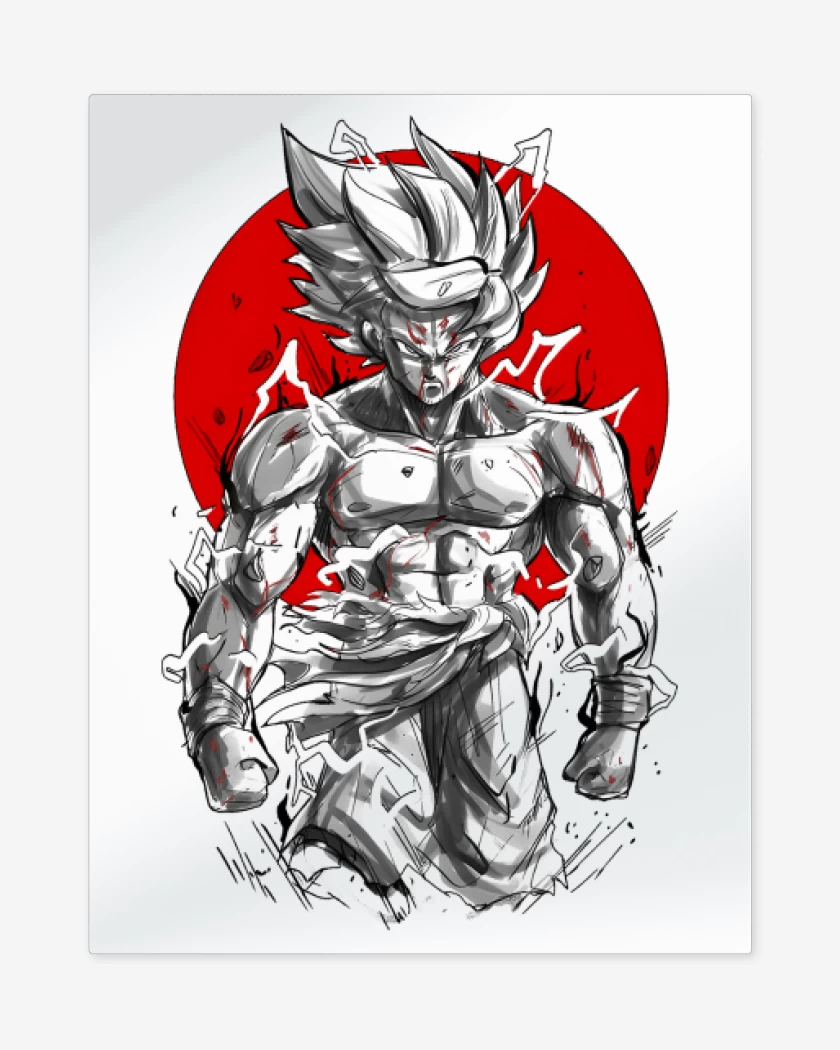Print metalico Blanco de Goku Beast Saiyan