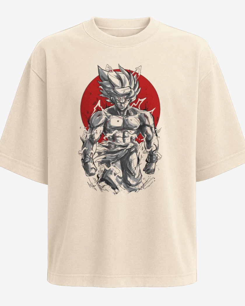 Polera Oversize Beige de Goku Beast Saiyan