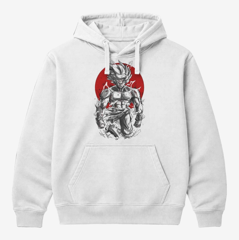 Polerón Canguro Blanco de Goku Beast Saiyan