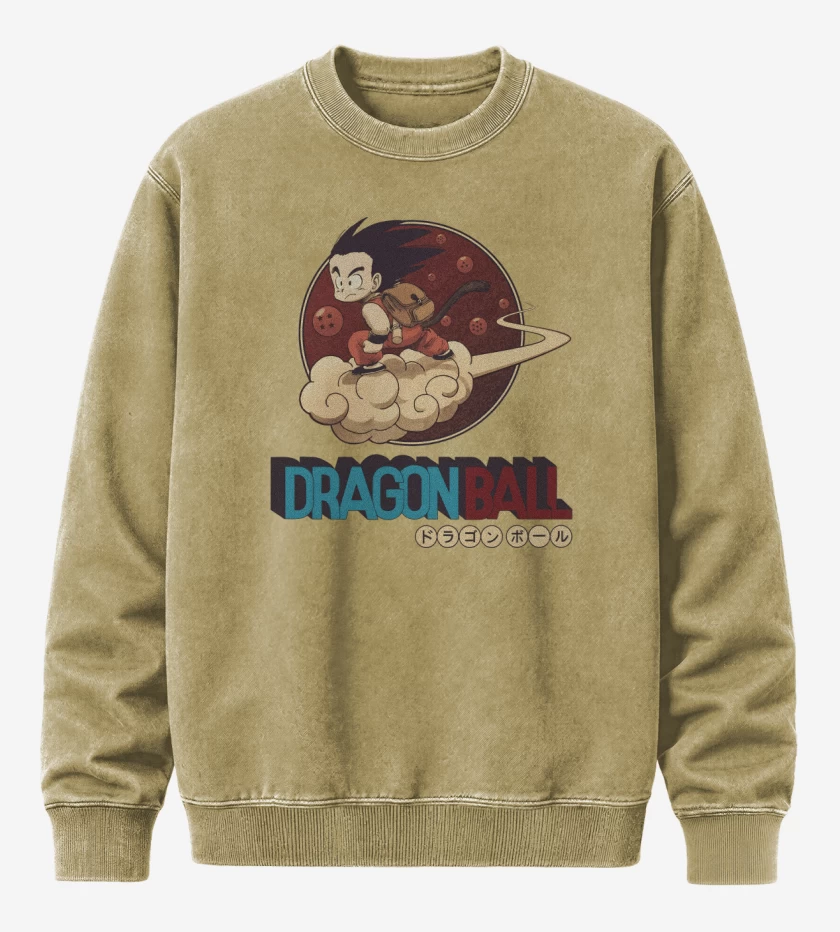 Poleron Polo Acid Wash Beige de Dragon Ball Classic