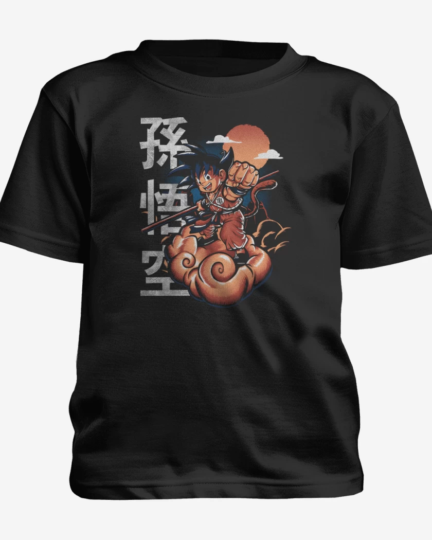Polera de niño Negro de Goku Nube Voladora