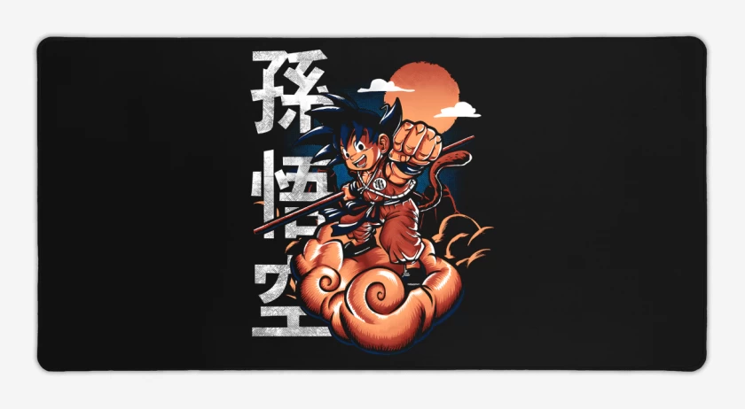 Mouse pad Gamer Negro de Goku Nube Voladora