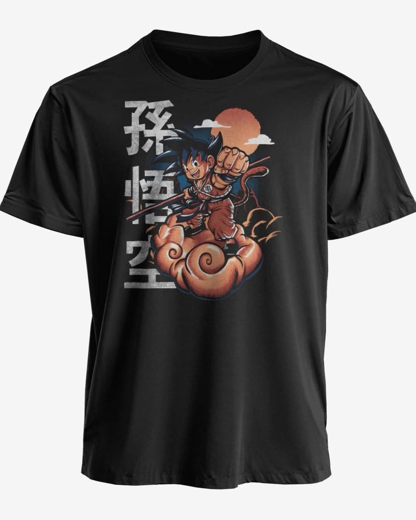 Polera premium Negro de Goku Nube Voladora