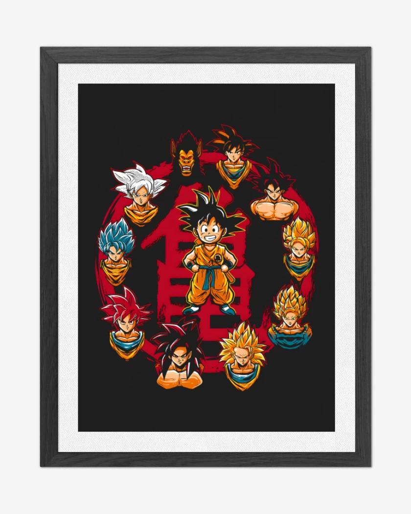 Cuadro decorativo Goku Evolution