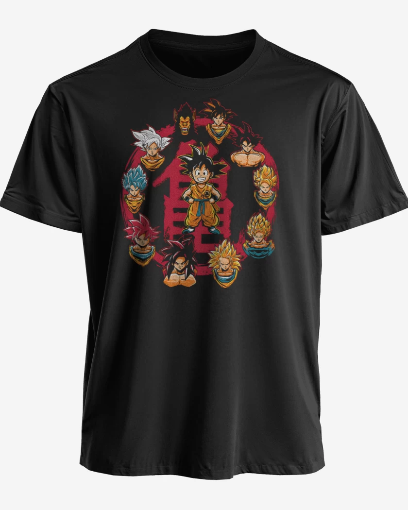 Polera premium Negro de Goku Evolution