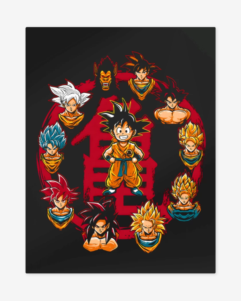 Print metalico Goku Evolution