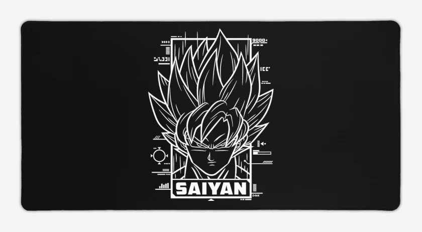 Mouse pad Gamer Negro de Saiyan Goku