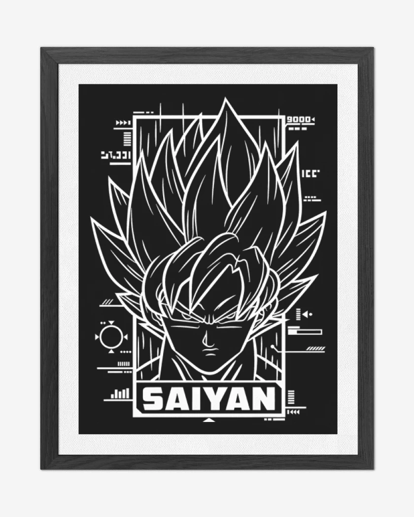Cuadro decorativo Negro de Saiyan Goku