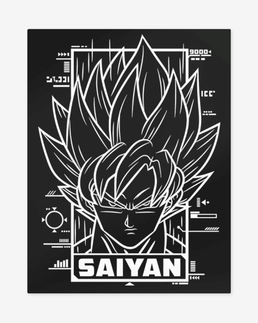 Print metalico Negro de Saiyan Goku