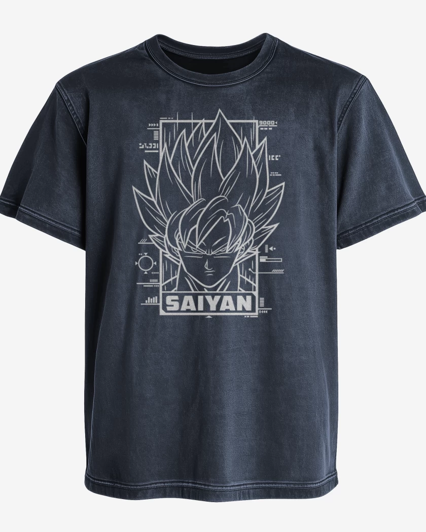 Polera desgastada Azul Marino de Saiyan Goku
