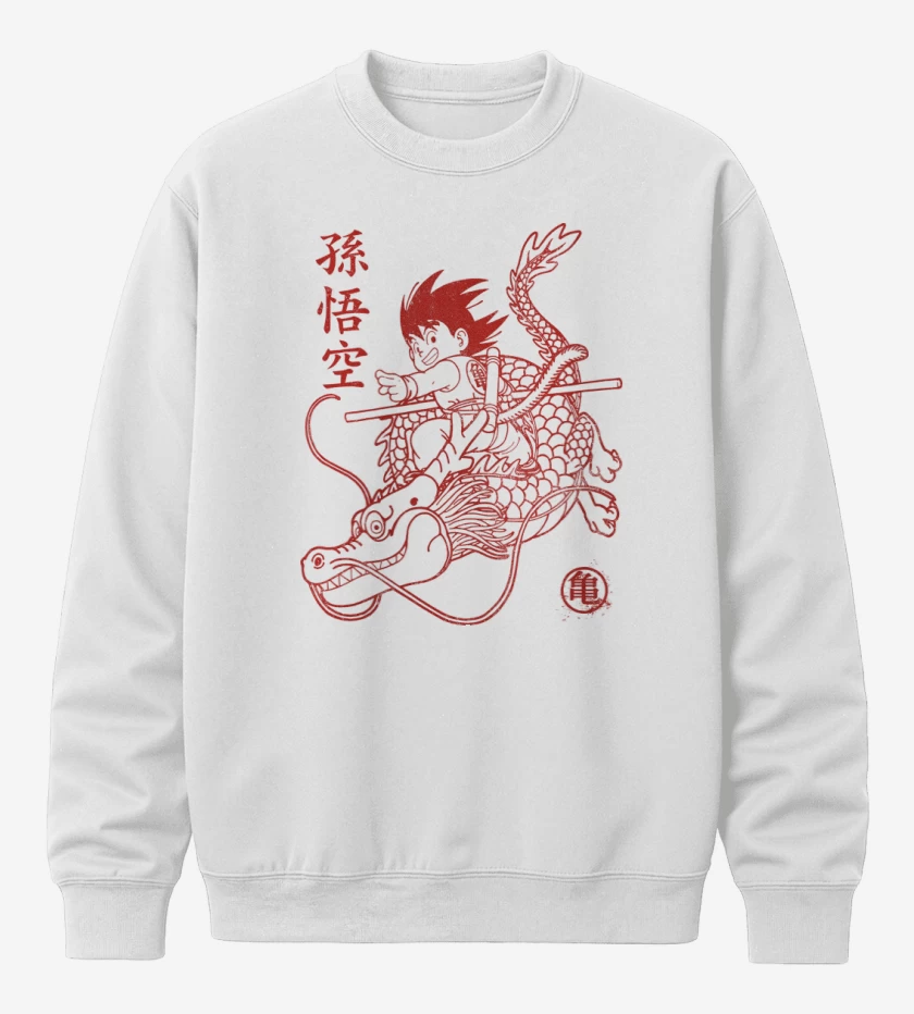 Poleron polo Blanco de Goku Shen Long