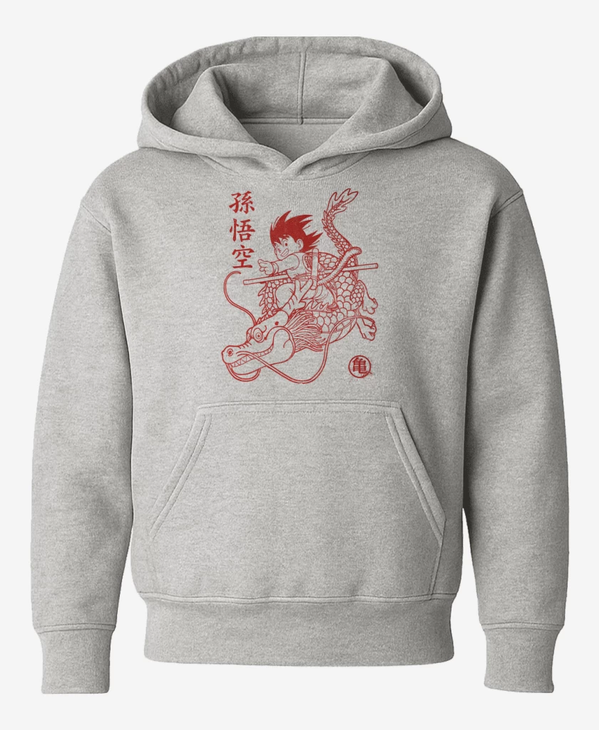 Poleron de niño Gris Melange de Goku Shen Long