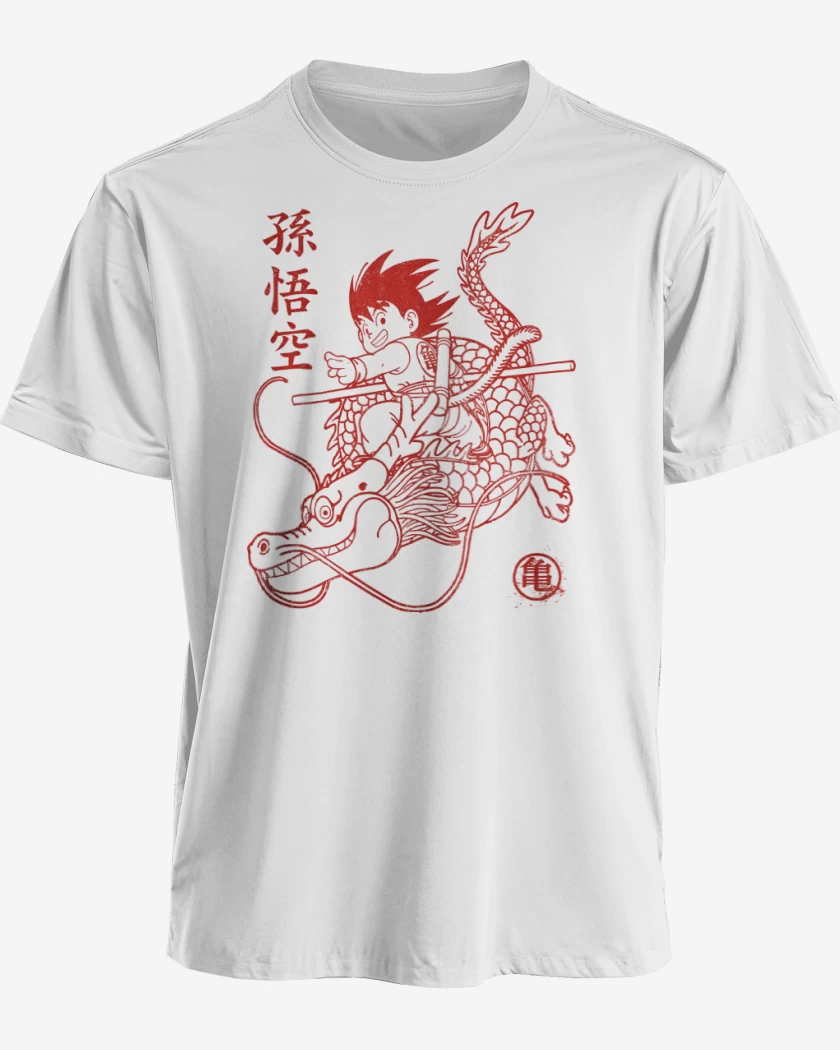 Polera premium Blanco de Goku Shen Long