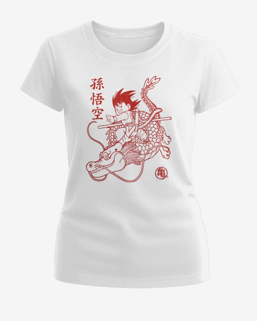 Polera de Mujer Blanco de Goku Shen Long