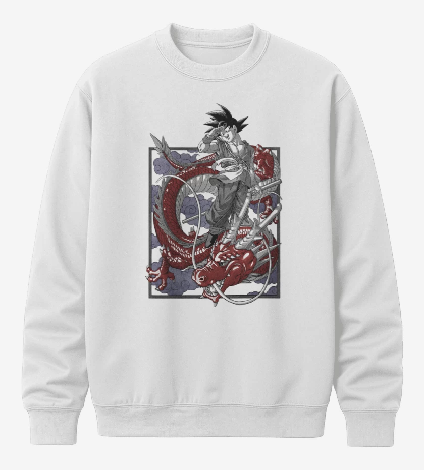 Poleron polo Blanco de Goku Shen Long GT