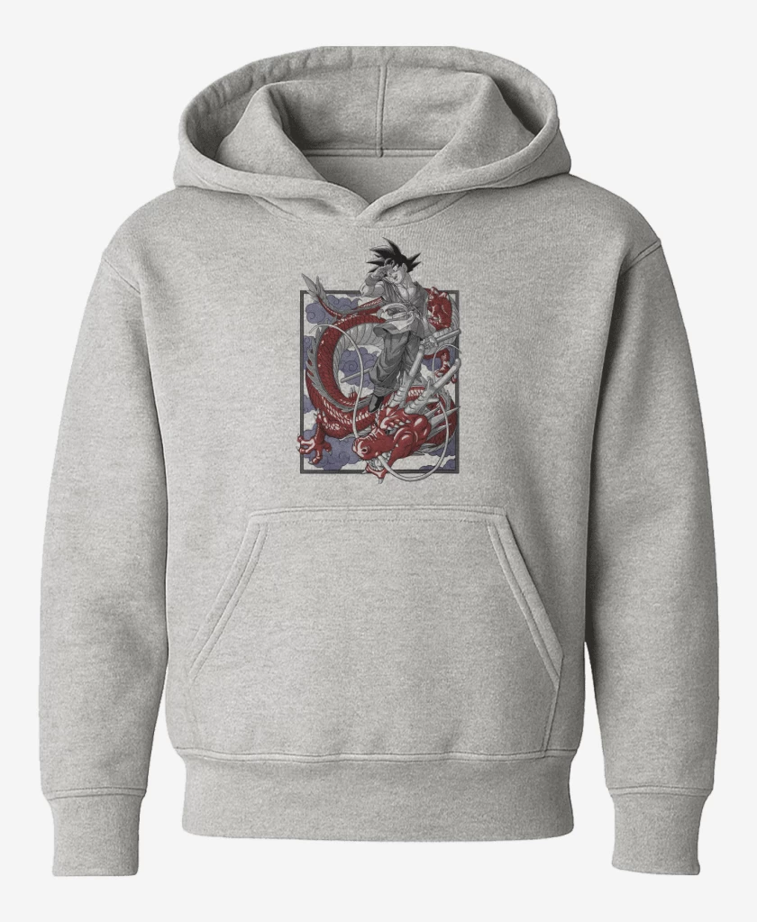 Poleron de niño Gris Melange de Goku Shen Long GT