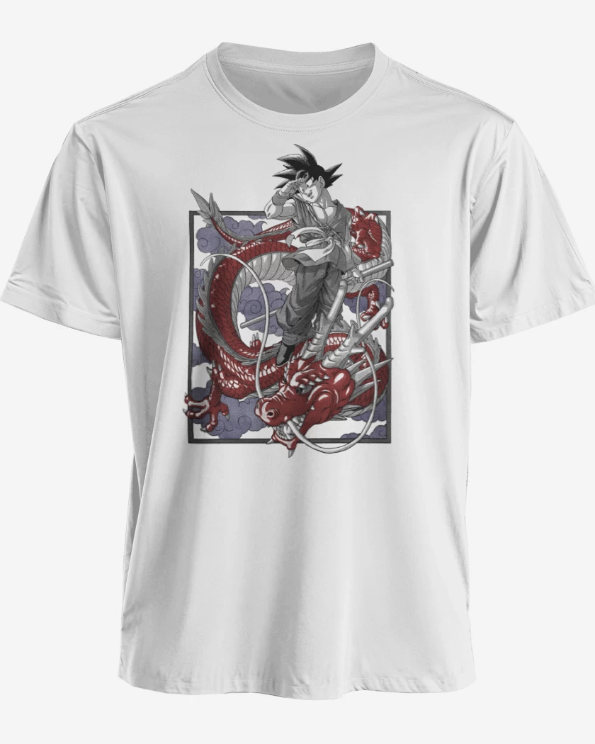 Polera premium Blanco de Goku Shen Long GT