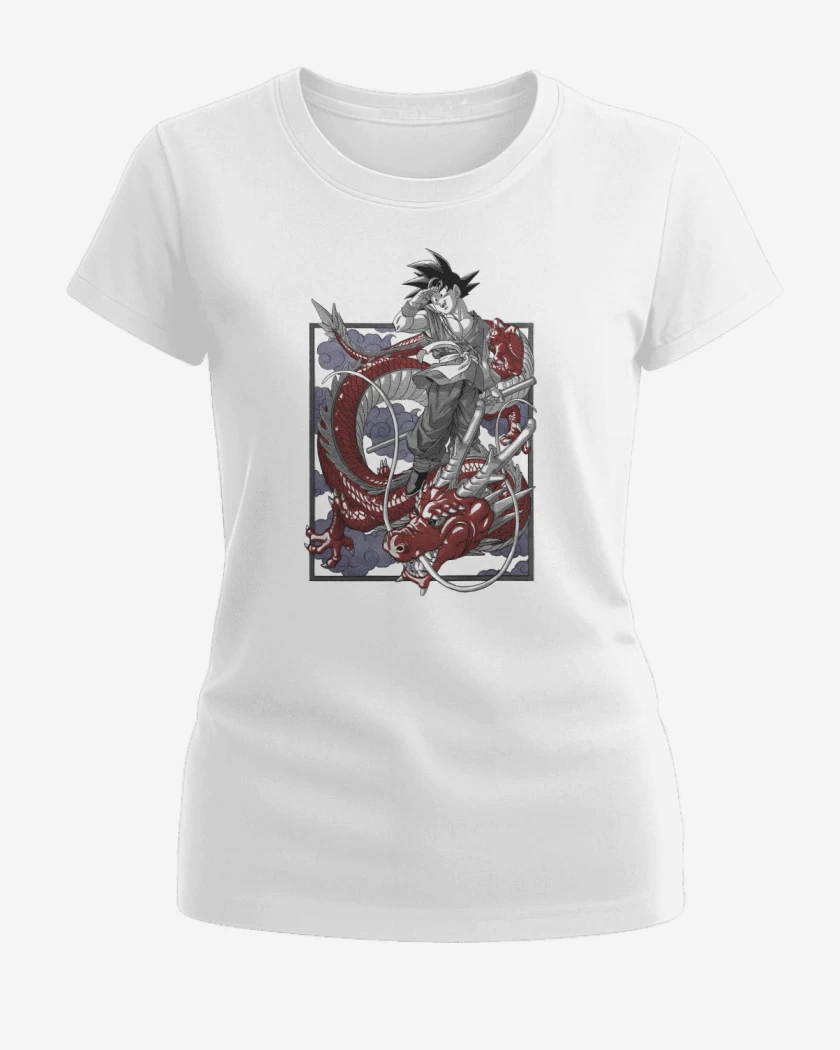 Polera de Mujer Blanco de Goku Shen Long GT