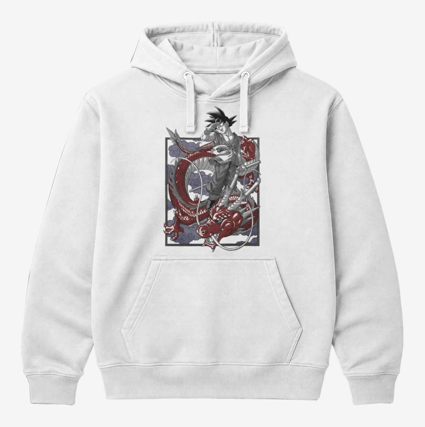 Polerón Canguro Blanco de Goku Shen Long GT