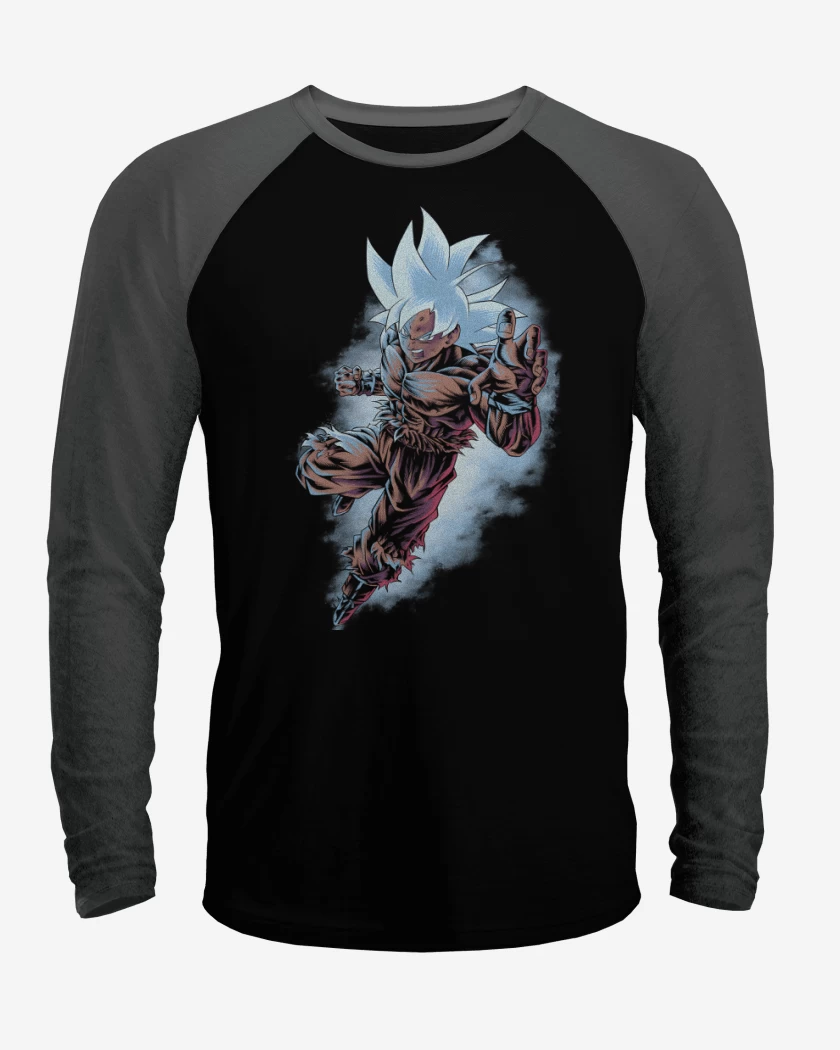 Polera Raglan Negro / Negro Heather de Ultra Instinto Dominado