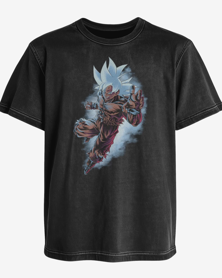 Polera desgastada Negro de Ultra Instinto Dominado