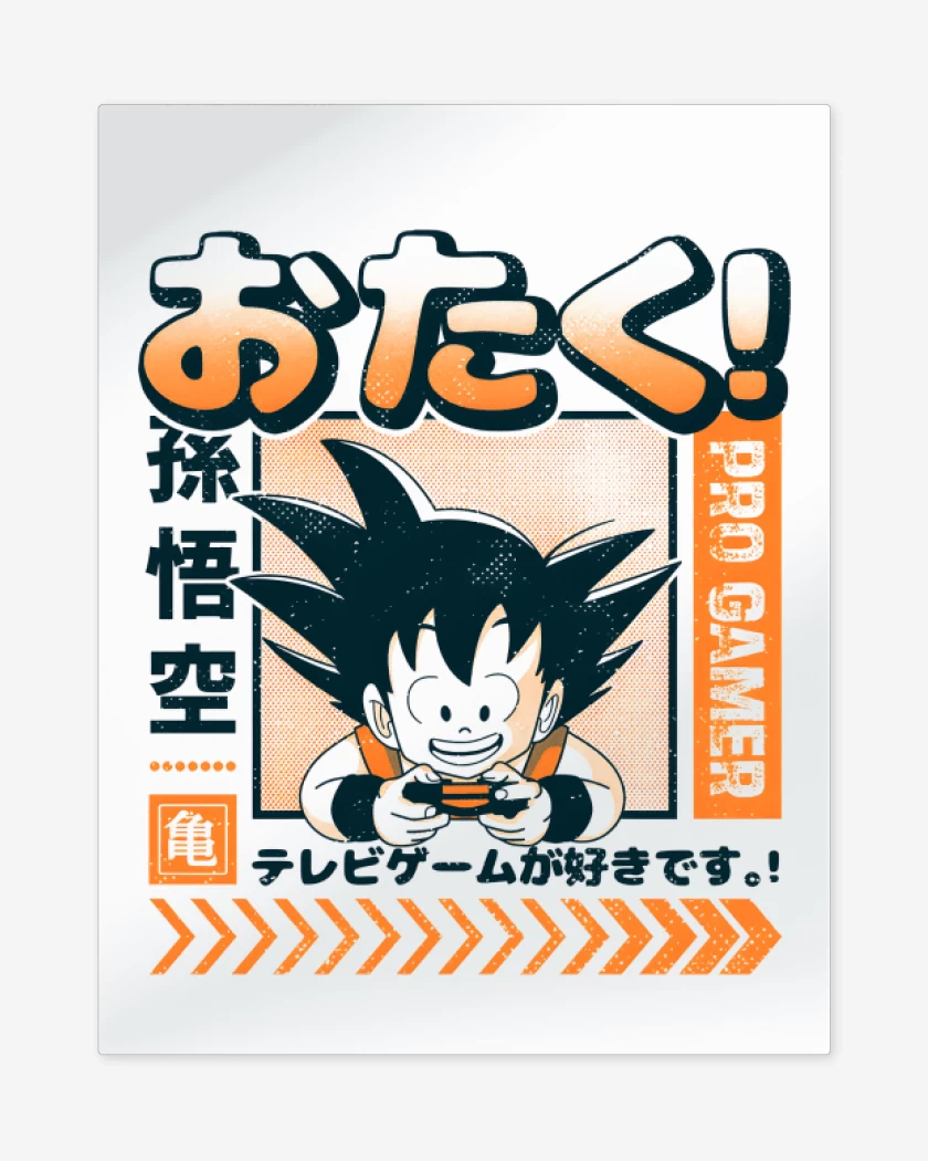 Print metalico Blanco de Goku Pro Gamer