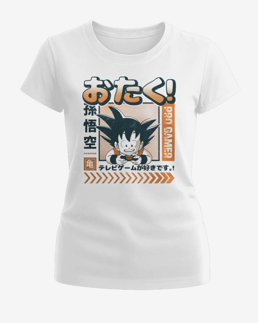 Polera de Mujer Blanco de Goku Pro Gamer
